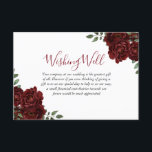 Burgundy Roos Romantic Wedding Wishing Well Informatiekaartje<br><div class="desc">Burgundy Roos Romantic Wedding Wishing Well Zie passende uitnodiging en collectie</div>