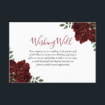 Burgundy Roos Romantic Wedding Wishing Well Informatiekaartje<br><div class="desc">Burgundy Roos Romantic Wedding Wishing Well Zie passende uitnodiging en collectie</div>