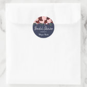 Burgundy Roos & Roze Navy Blue Vrijgezellenfeest Ronde Sticker (Tas)