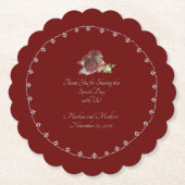 Burgundy Roos ThMED Kartonnen Onderzetters (Voorkant)