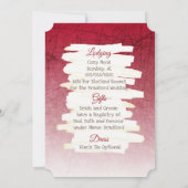 Burgundy Roos Weddenschap Kaart (Achterkant)