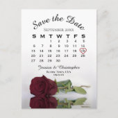 Burgundy Roos Wedding Calendar Save the Date Aankondigingskaart (Voorkant)