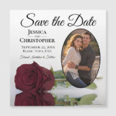 Burgundy Roos Wedding Save the Date Photo Magnet (Voorkant)