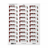 Burgundy Roos Winter Weddenschap rood en zilver Etiket (Full Sheet)