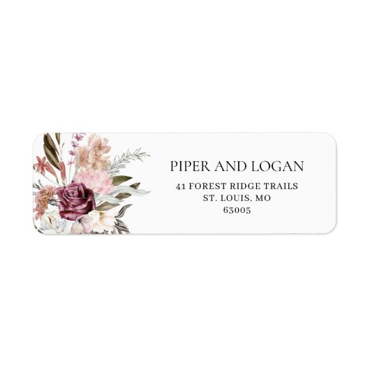 Burgundy Rose Bouquet Etiket (Voorkant)