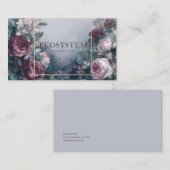 Burgundy Rose Floral and Ethereal Mist Gold Frame Visitekaartje (Voorkant / Achterkant)