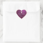 Burgundy Rose Goud Frame Logo Monogram Bedankt Hart Sticker (Tas)