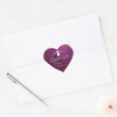 Burgundy Rose Goud Frame Logo Monogram Bedankt Hart Sticker (Envelop)
