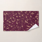 Burgundy & Rose Goud Spat Modern Abstracte Kunst Bad Handdoek (Handdoek)