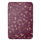 Burgundy & Rose Goud Spatten Moderne Abstracte Kun Badmat (Voorkant Verticaal)