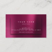 Burgundy RoseGold Metallic Typograaf Makeup Lashes Visitekaartje (Achterkant)