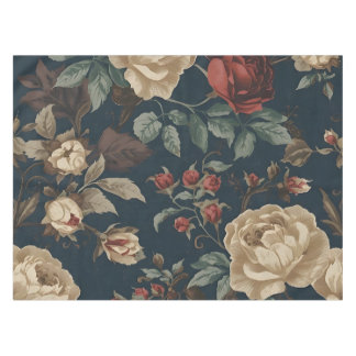 Burgundy roses antique peony distressed tafelkleed