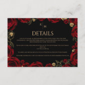 Burgundy Roses Boho Wedding Informatiekaartje (Voorkant)