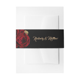 Burgundy Roses Boho Wedding Uitnodigingen Wikkel
