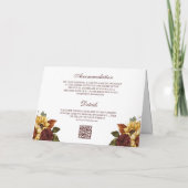 Burgundy Roses Sunflowers QR Code Wedding (Achterkant)