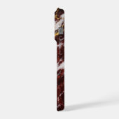 Burgundy Royale Marble with White & Gold Veining iPhone Hoesje (Linkerkant)