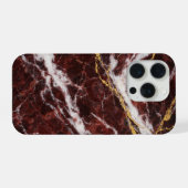 Burgundy Royale Marble with White & Gold Veining iPhone Hoesje (Achterkant horizontaal)