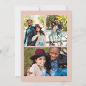 Burgundy Roze 4 Foto Huwelijk Save Datum Save Datu Save The Date (Achterkant)