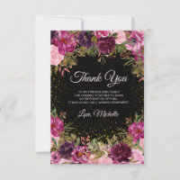 Burgundy Roze Bloem Glitter Zwart Verjaardag 