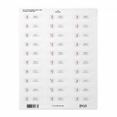 Burgundy Roze Bloem Monogram Retouradres Label (Full Sheet)