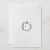 Burgundy Roze Bloemen Gouden Marmer 50e Verjaardag Kaart (Achterkant)