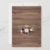 Burgundy Roze Bloemige Geweien I DO BBQ Verloving Kaart (Achterkant)