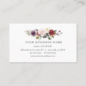 Burgundy Roze Bloemige Professionele Visagist Visitekaartje (Achterkant)