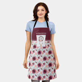 Burgundy Roze Blush Bloemachtige Droomvanger Patro Schort