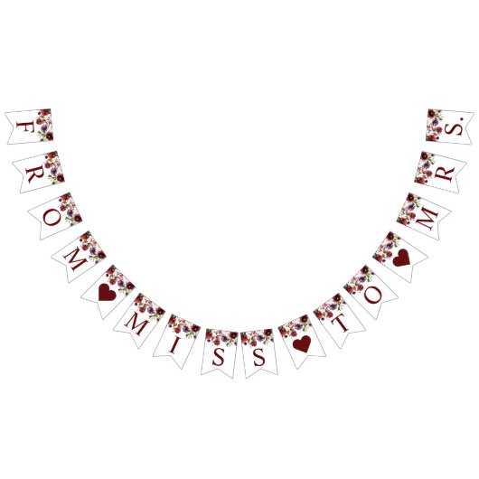 Burgundy Roze Bruiloftsfeest Banner (Alle)