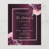 Burgundy roze floragebondenis flyer (Voorkant)