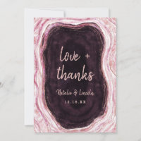 Burgundy & Roze Goud Geode Trouwliefde en Dank