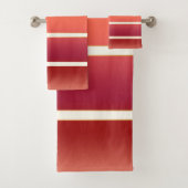 Burgundy Roze Goud Gestreept Bad Handdoek (Insitu)