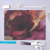 Burgundy Roze Gouden Bloem Tissuepapier (Craft)