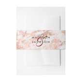 Burgundy & Roze Gouden Marmeren Trouw Monogram Uitnodigingen Wikkel (Voorkant Voorbeeld)