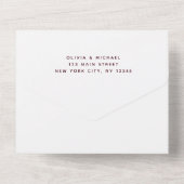 Burgundy Roze Moderne Geometrische Bloem Bruiloft All In One Uitnodiging (Achterkant)