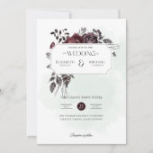 Burgundy Roze Print of Digitale Trouw Uitnodiging (Voorkant)