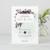 Burgundy Roze Print of Digitale Trouw Uitnodiging (Staand voorkant)