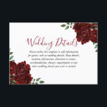 Burgundy Roze Romantische Trouwreceptie details Informatiekaartje<br><div class="desc">Burgundy Roze Romantische Trouwreceptie details

Zie bijpassende uitnodiging en collectie</div>