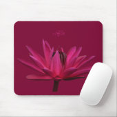 Burgundy Roze Waterlelie Muismat Monogram (Met muis)
