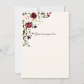 Burgundy Roze Waterverf Bloemen  Bedankkaart (Achterkant)