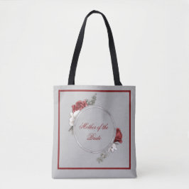 Burgundy Roze & Witte Rozen Moeder van de Bruid/Br Tote Bag