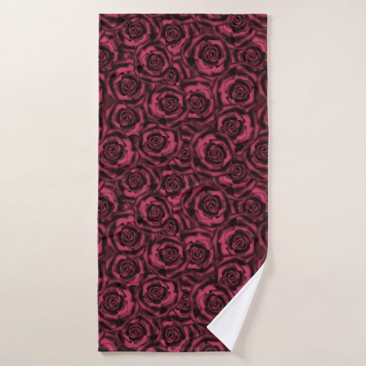 Burgundy rozen badhanddoek (Badhanddoek)