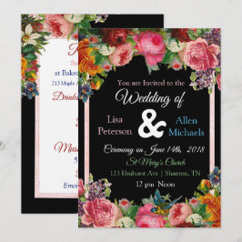 Burgundy Rozen Bird Floral Weddenschap Kaart