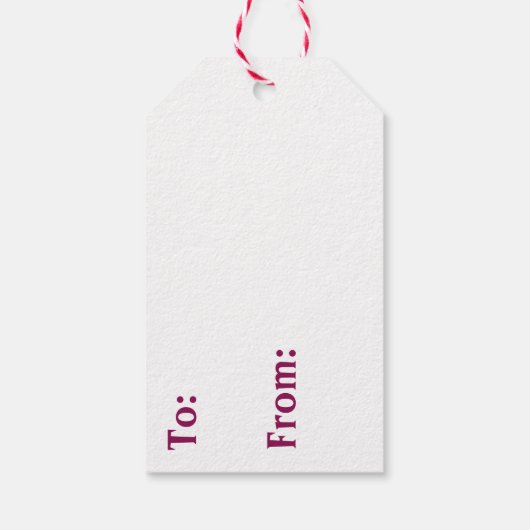 Burgundy Rozen Bloemendruk Cadeaulabel (Achterkant)