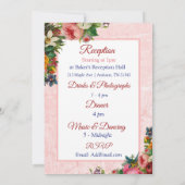 Burgundy Rozen Blue Bird Floral Weddenschap Kaart (Achterkant)