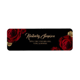 Burgundy Rozen Boho Bruiloft Etiket