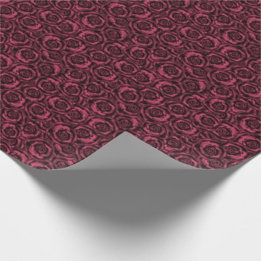 Burgundy-rozen Cadeaupapier (Hoek)