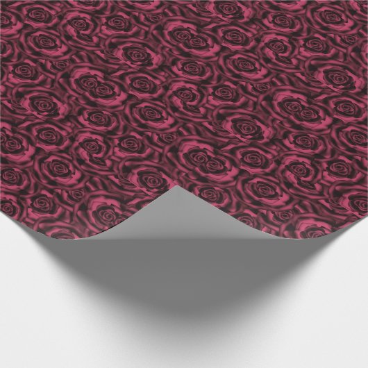 Burgundy-rozen Cadeaupapier (Hoek)