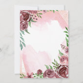 Burgundy Rozen Crown Quinceañera Kaart (Achterkant)