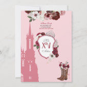 Burgundy Rozen Elegant Charro Princess Quinceañera Kaart (Achterkant)